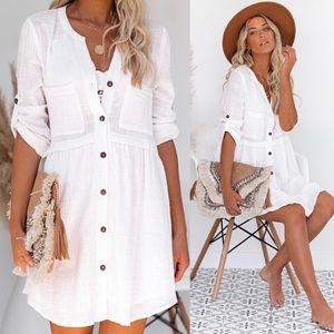 Casey Cotton Button Down Tunic